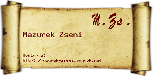 Mazurek Zseni névjegykártya