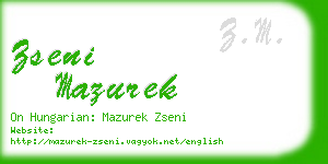 zseni mazurek business card